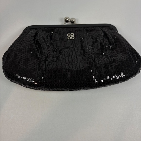 Coach Black Sequin Evening Bag Clutch Purse Kisslock - Picture 1 of 7